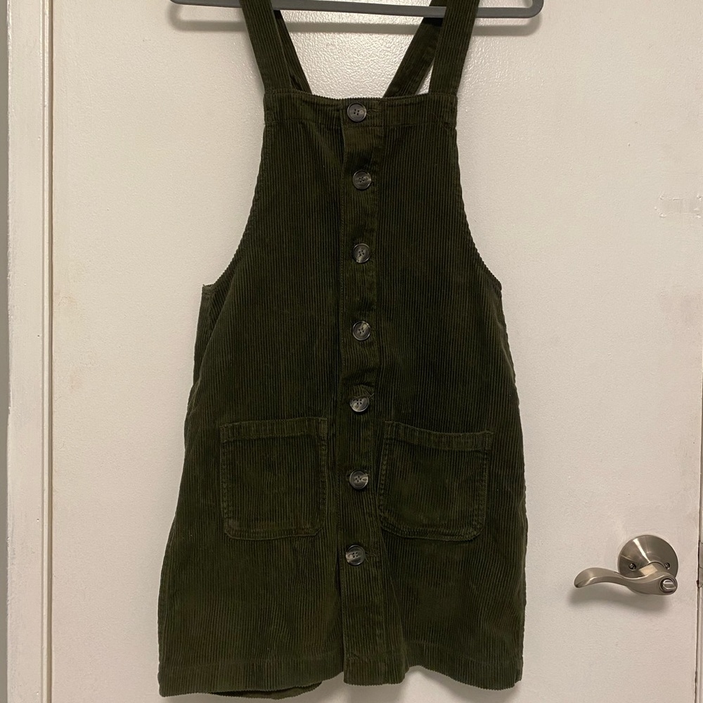 Blue Spice Green Corduroy Ribbed Dress (medium)